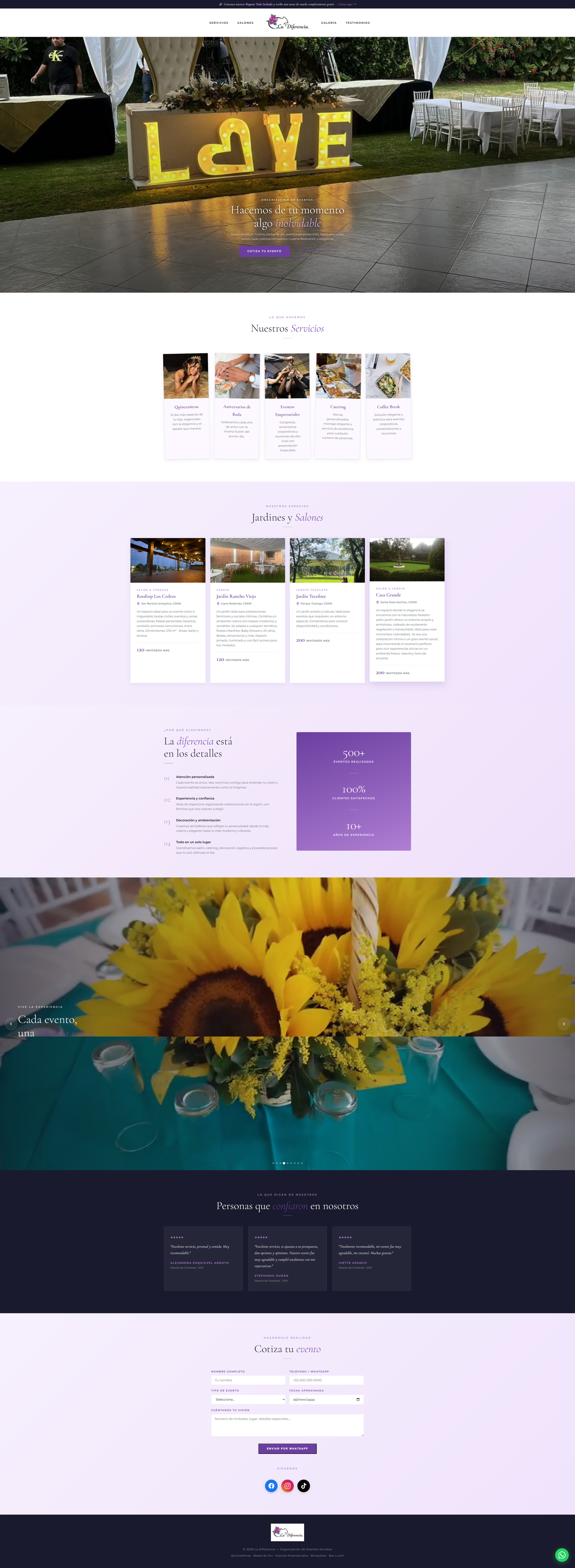 Eventos La Diferencia — Logística de eventos